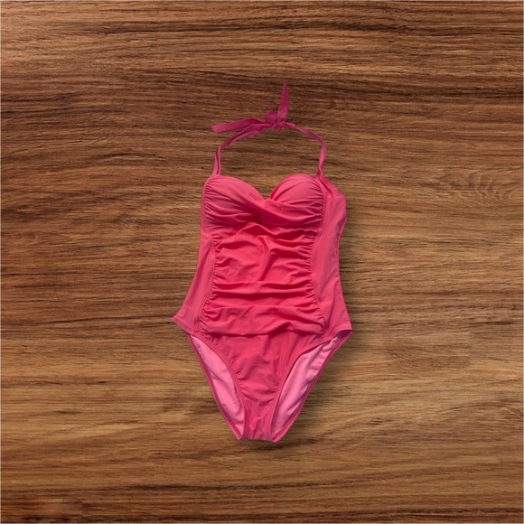 La blanca Vibrant Coral One-Piece Swimsuit beach resort vacation summer size 8 - Picture 2 of 16